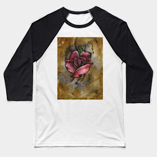 mixed media rose painting Baseball T-Shirt